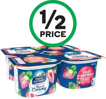 Woolworths Dairy Farmers Thick & Creamy Yoghurt 4 x 110g – From the Fridge offer