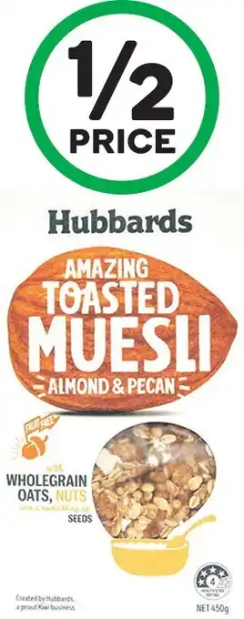Woolworths Hubbards Cluster, Muesli or Granola 450g offer