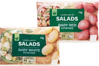 Woolworths Australian Washed White or Red Baby Potatoes 1 kg Pack offer