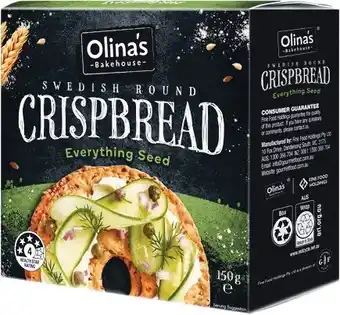 Woolworths Olina’s Just Sprouted or Round Crispbread 140-150g offer
