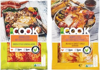 Woolworths Woolworths COOK Boneless Butterflied Varieties with RSPCA Approved Chicken – From the Meat Dept offer