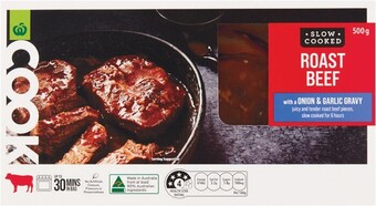Woolworths Woolworths COOK Slow Cooked Beef with Onion & Gravy 500g – From the Meat Dept offer