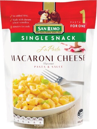 Woolworths San Remo La Pasta Single Snack 80g offer