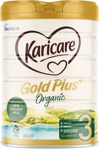 Woolworths Karicare Gold Plus+ Organic Stage 3 Baby Formula 900g – Limit 2 per Customer offer