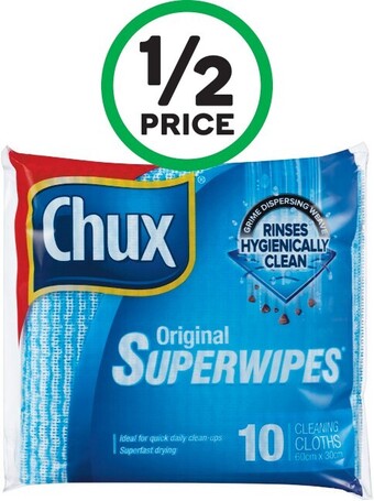 Woolworths Chux Original Superwipes Pk 10 offer