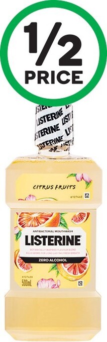 Woolworths Listerine Citrus Fruits Mouthwash 500ml offer