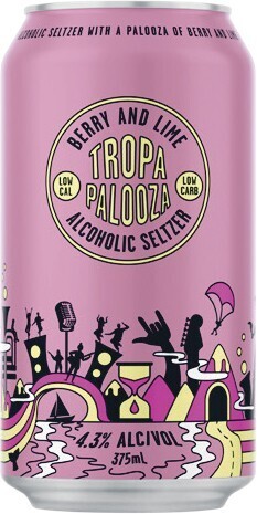 Tropapalooza Seltzer 4.3% Berry & Lime Cans 4x375ml