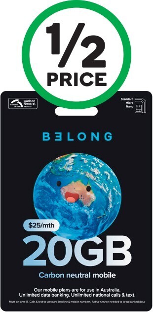 Woolworths Belong $25 SIM Starter Kit# offer