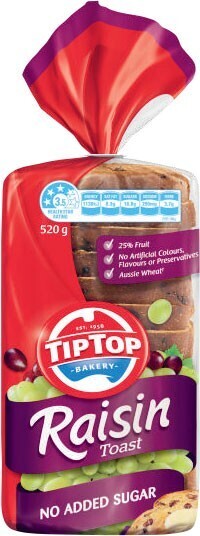 Coles Tip Top Raisin Toast 520g-600g offer