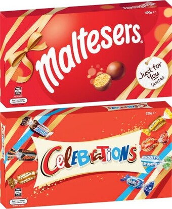 Coles Mars Maltesers Box 400g or Celebrations Box 320g offer