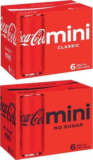 Coles Coca-Cola, Fanta or Sprite Mini Soft Drink 6x250mL offer