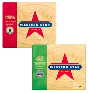 Coles Western Star Butter Block 500g offer
