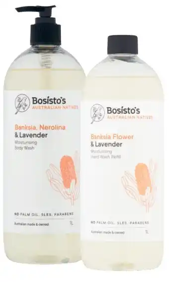 Coles Bosisto's Body Wash & Hand Wash Refill 1 Litre offer