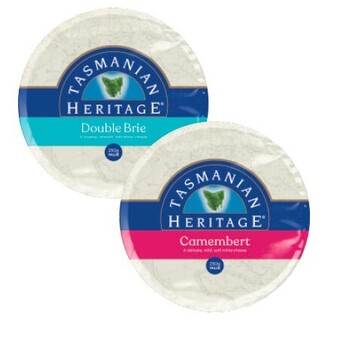 Coles Tasmanian Heritage Double Brie or Camembert 250g offer
