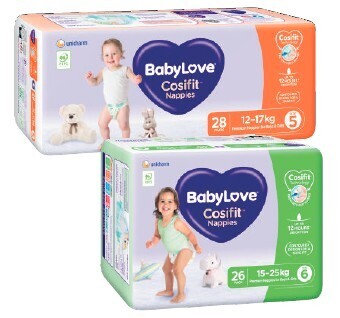 Coles BabyLove Cosifit Bulk Nappies 26 Pack-48 Pack offer