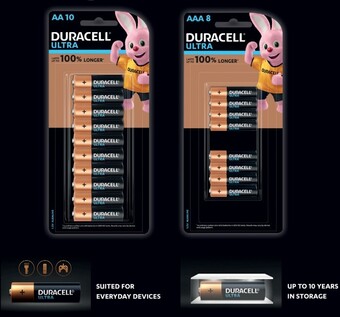 Coles Duracell Ultra AA 10 Pack or AAA 8 Pack offer