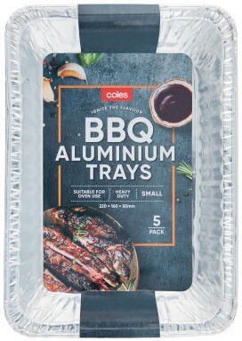 Coles Coles BBQ Aluminium Small Trays 5 Pack offer