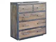 LivingStyles Solon Mango Wood 5 Drawer Tallboy offer