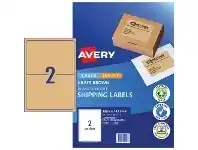 Officeworks Avery 2UP Shipping Labels Kraft Brown 20 Pack offer