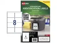 Officeworks Avery 8UP Chemical Grade Laser Labels 99.1 x 67.7mm 10 Sheets offer