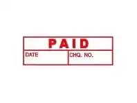 Officeworks Deskmate Pre-Inked Office Stamps Paid Date and Cheque Red offer