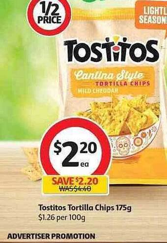 Coles Tostitos Tortilla Chips 175g offer