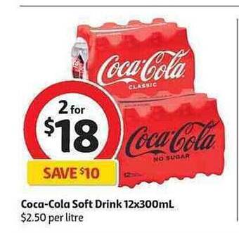 Coles Coca-Cola Soft Drink 12x300mL offer