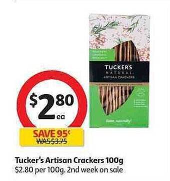 Coles Tucker's Artisan Crackers 100g offer