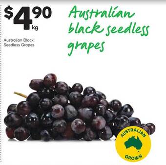 Woolworths Australian Black Seedless Grapes offer