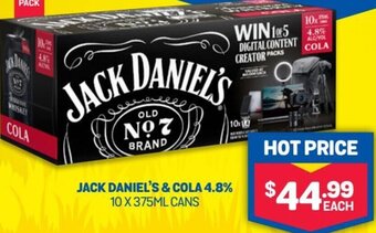 Bottlemart Jack Daniel's & Cola 4.8% offer