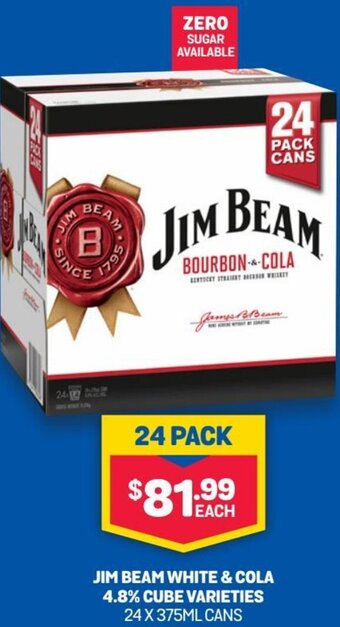 Bottlemart Jim Beam White & cola 4.8% cube Varieties offer