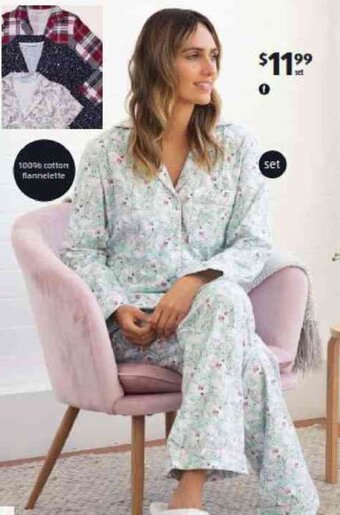 ALDI Women's Flannelette Pj Set offer