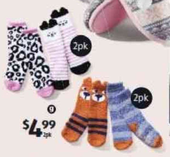 Children's Bed Socks 2 pk offer at ALDI