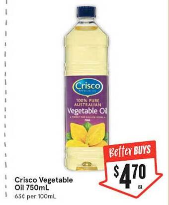 IGA Crisco Vegetable Oil 750ml offer
