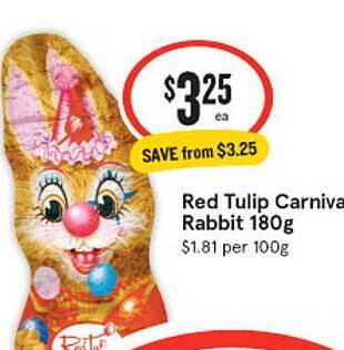 IGA Red Tulip Carnival Rabbit offer