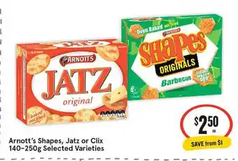 IGA Arnott's Shapes, Jatz Or Clix offer