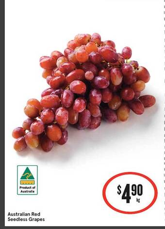 IGA Australian Red Seedless Grapes offer