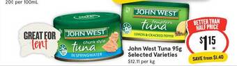IGA John West Tuna 95g offer