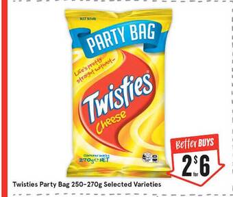 IGA Twisties Party Bag 250-270g offer