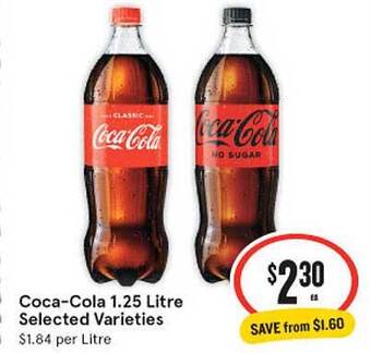 IGA Coca-cola 1.25 Litre offer