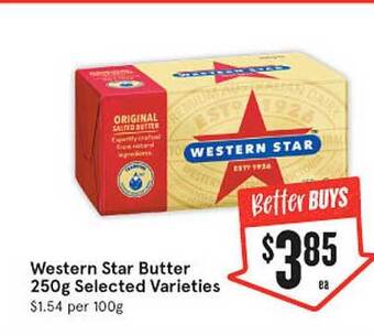 IGA Western Star Butter 250g offer