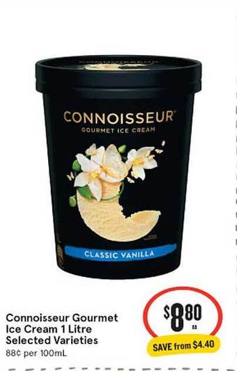 IGA Connoisseur Gourmet Ice Cream 1 Litre offer