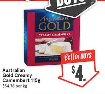 IGA Australian Gold Creamy Camembert 115g offer