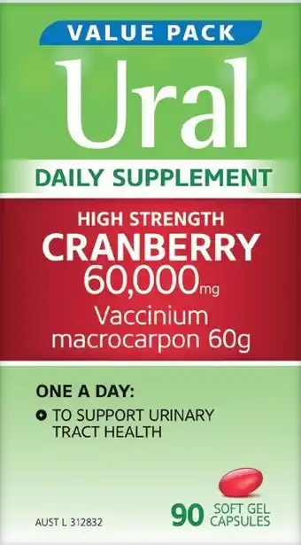 Soul Pattinson Chemist Ural Daily Supplement High Strength Cranberry 60,000mg 90 Capsules offer