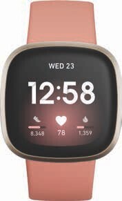 The Good Guys Fitbit Versa 3 - Pink Clay/Soft Gold offer