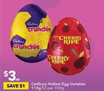 Ritchies Cadbury Hollow Egg Varieties offer