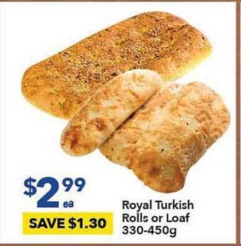 Ritchies Royal Turkish Rolls Or Loaf offer