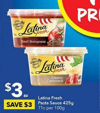 Ritchies Latina Fresh Pasta Sauce offer