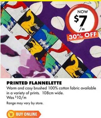 Lincraft Printed Flannelette offer