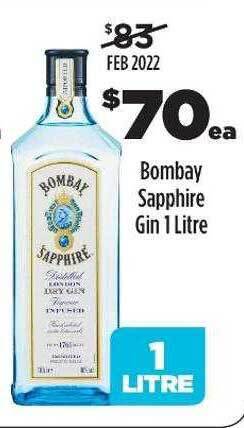 Liquorland Bombay Sapphire Gin 1 Litre offer